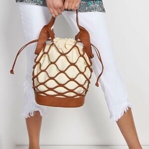 Radley London Basket Garden Bucket Bag Brown Cream Drawstring Brand New Dust Bag